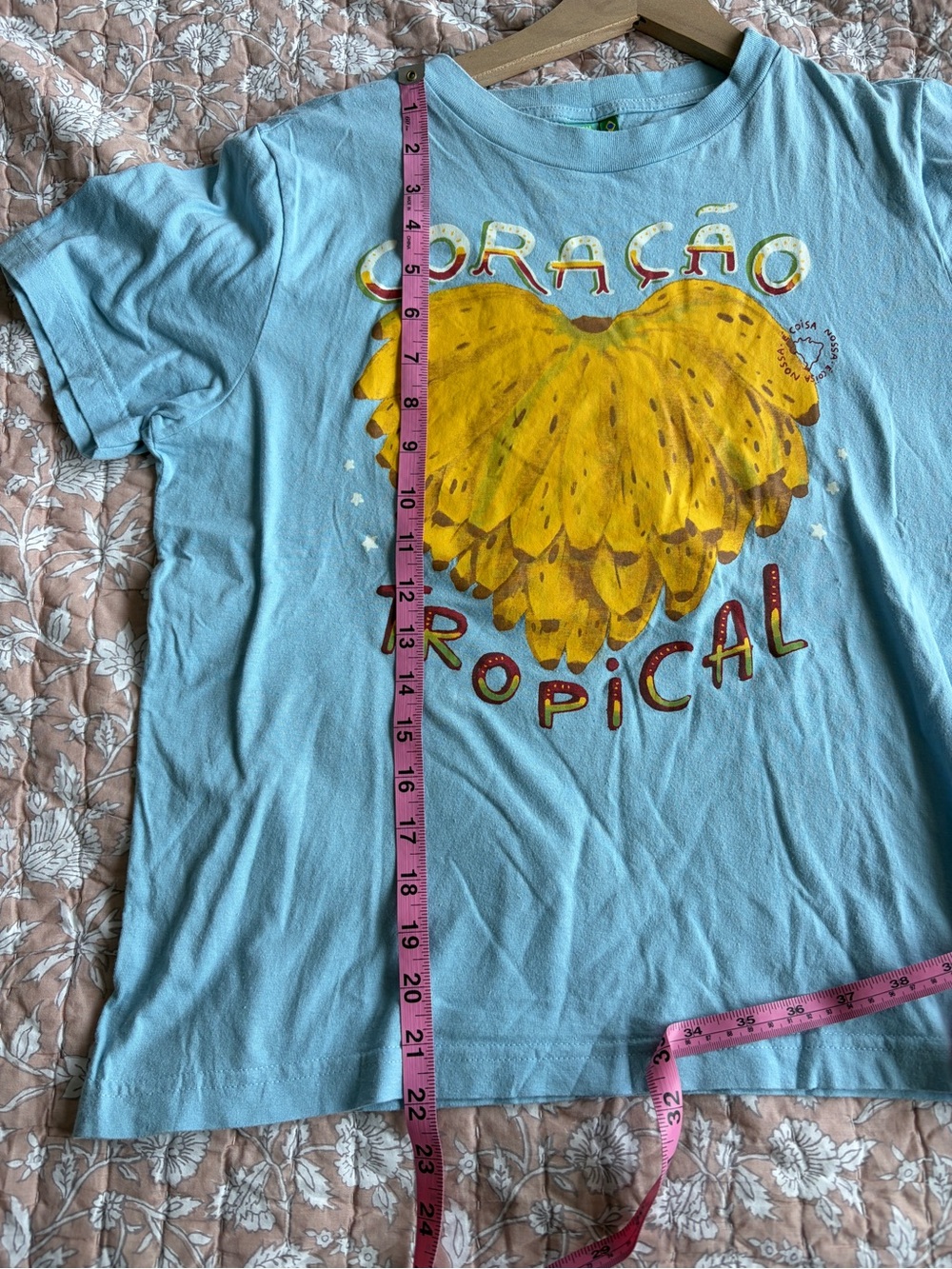 FARM Brasil Tropical Heart Blue T-Shirt Small - Picture 7 of 7